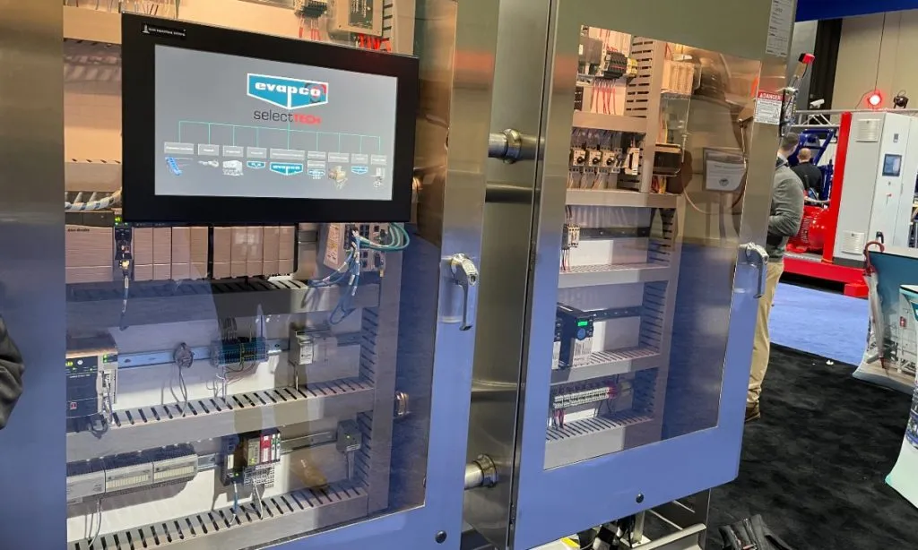 Evapco’s SelectTech controls, displayed at the IIAR conference.