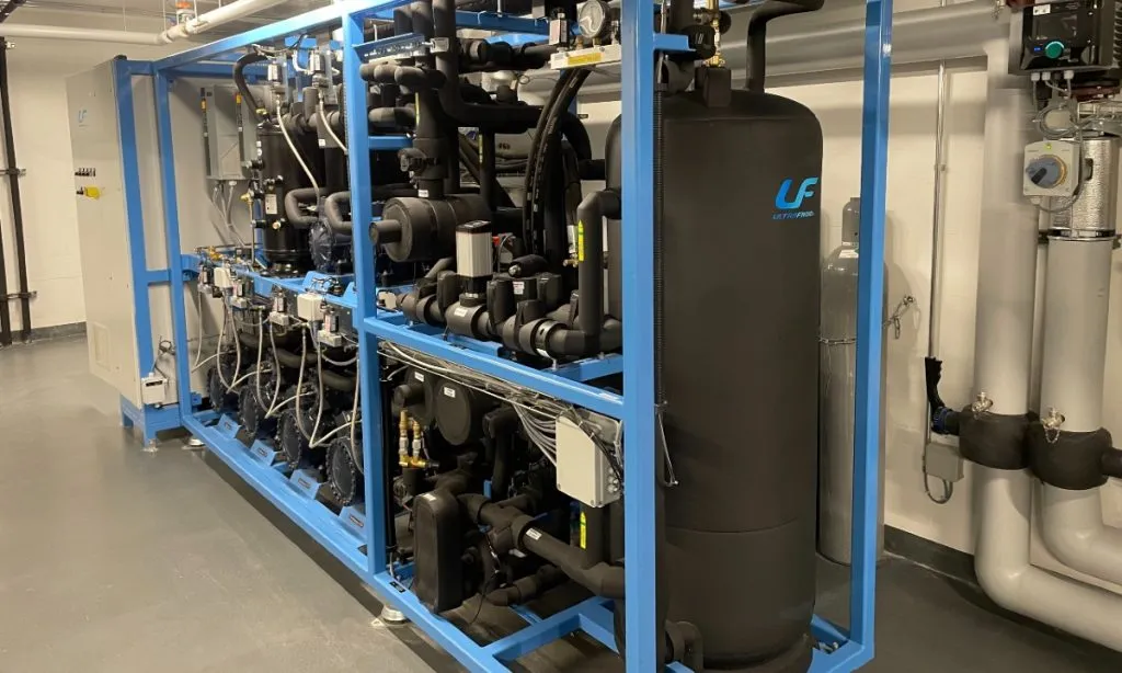 Ultrafroid’s transcritical CO2 rack at the Six Senses hotel in Crans-Montana, Switzerland. (Source: Ultrafroid)