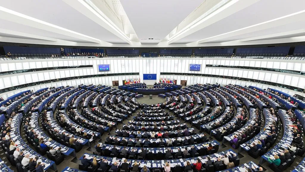 The hemicycle of the European Parliament in Strasbourg, France. Credit: Wikipedia