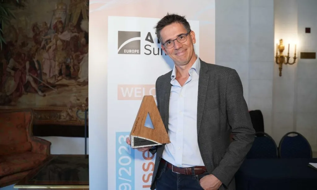 Bas Eickhout, winner of the ATMO Award/Europe 2023 Person of the Year winner, at the ATMO Europe 2023 conference in Brussels.