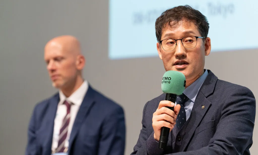 Kim Seungjae, Baekyangsa Nonghyup, at the ATMOsphere APAC Summit 2024