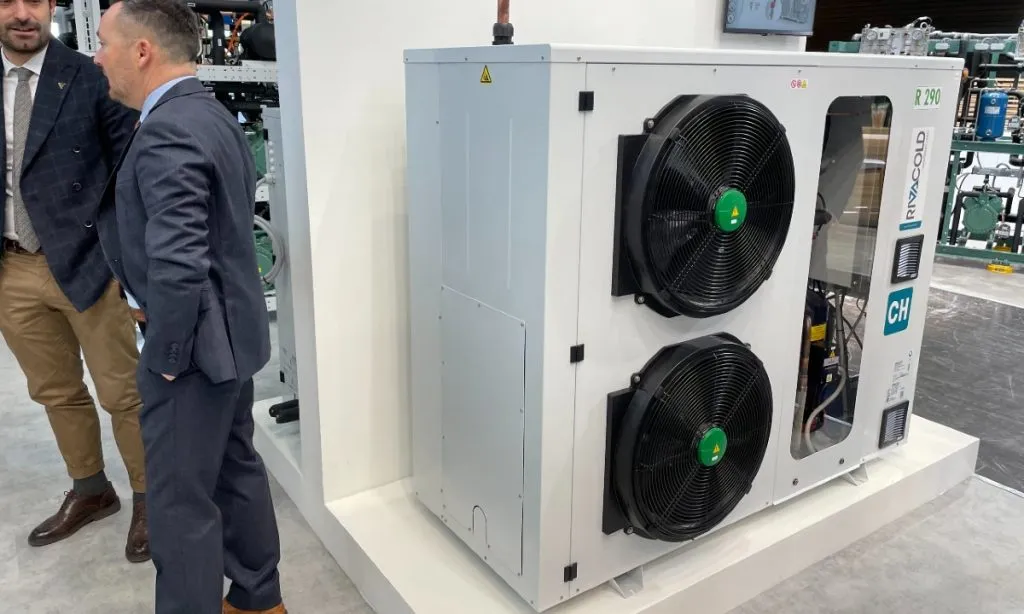 Rivacold’s new R290 chiller, displayed at EuroShop 2023 in Düsseldorf