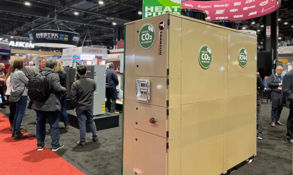 Transom CO2 heat pump water heat, at AHR Expo 2024