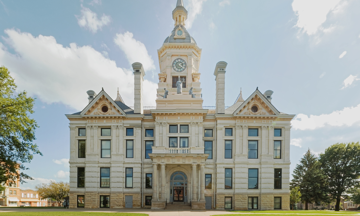 The Marshall County Courthouse in Marshalltown, Iowa, home of the new CO2 Refrigeration Systems production facility.
