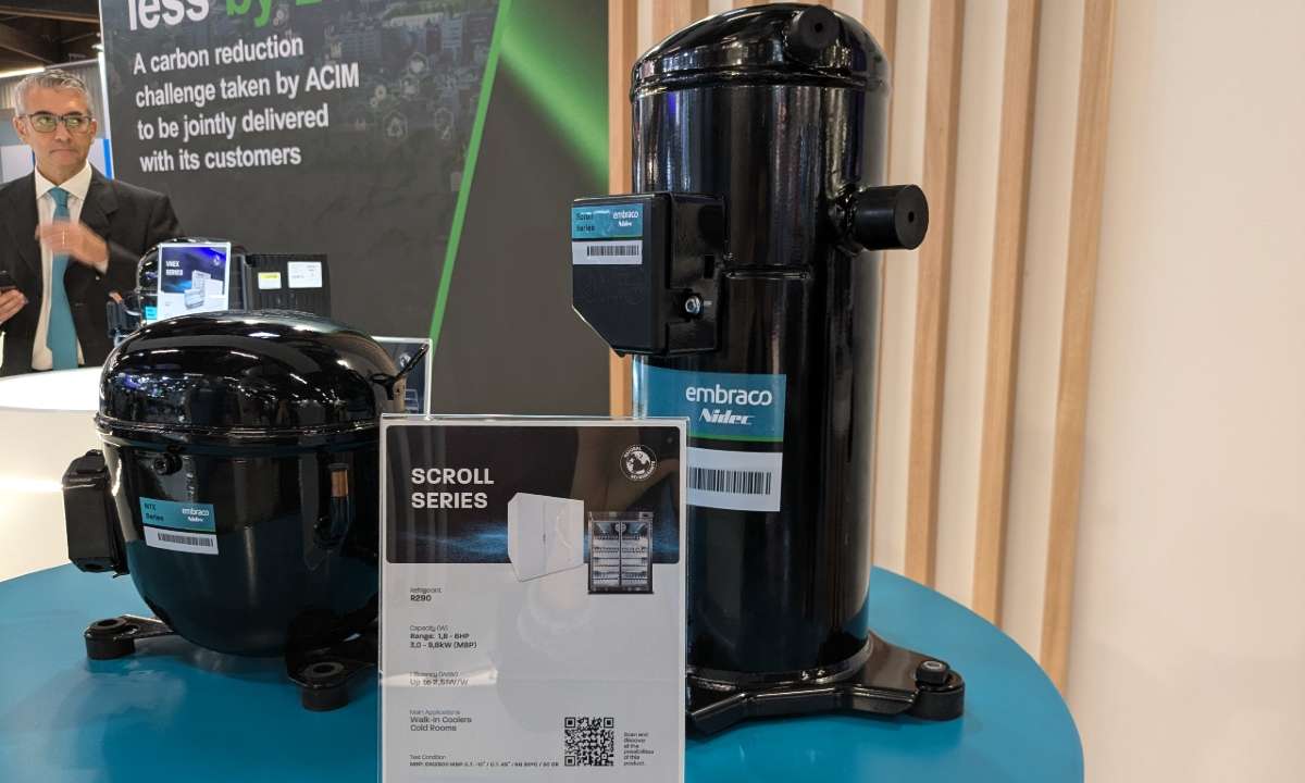Embraco’s new R290 scroll compressor designed for walk-in cold rooms.
