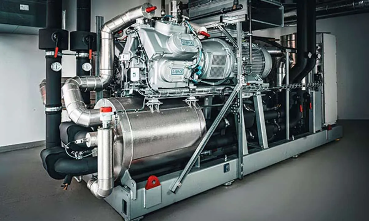 Sabroe’s DualPAC heat pump in the new energy center in Neustadt, Germany. Photo credit: Johnson Controls