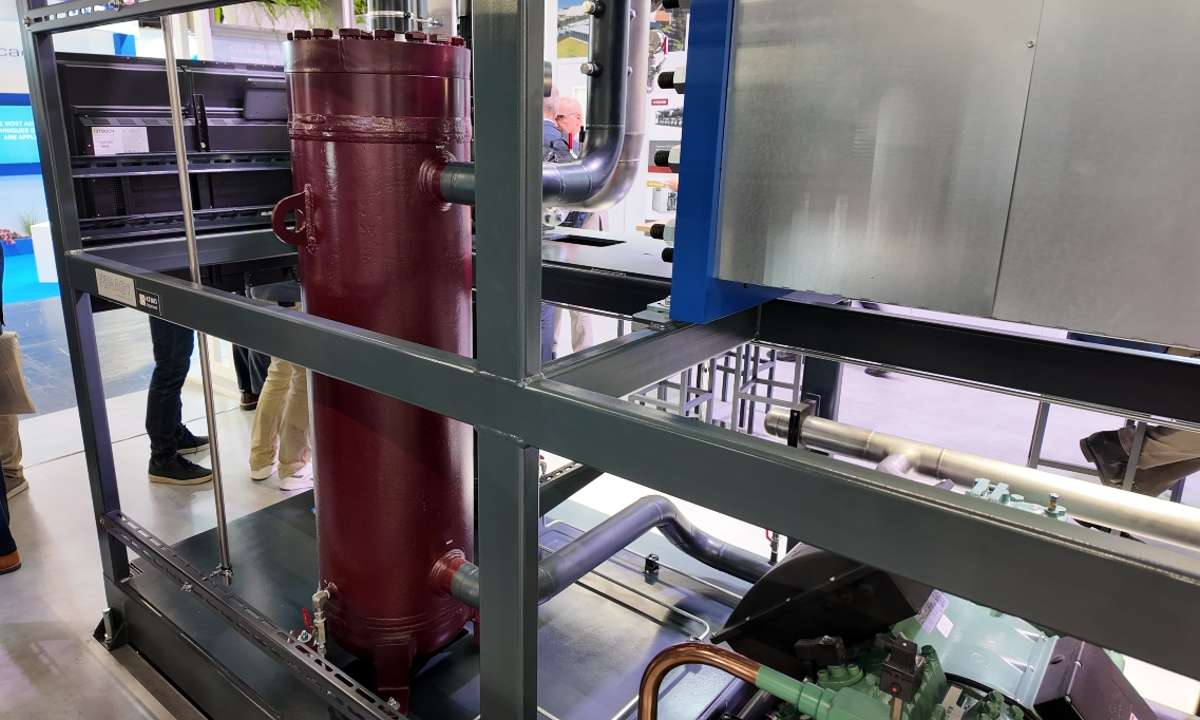 Temprite’s 439A oil separator on display in a Fenagy heat pump at Chillventa 2024.
