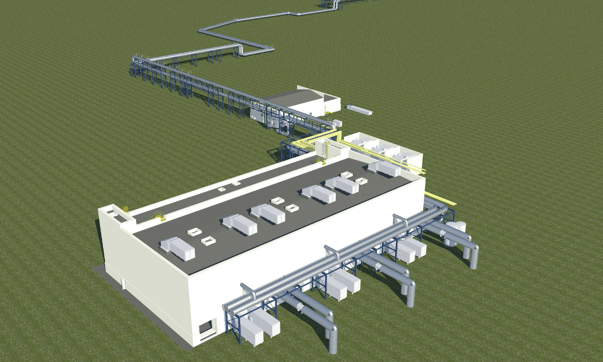 A rendering of the district heating plant in Cologne, Germany, to be built by MAN Energy Solutions.
