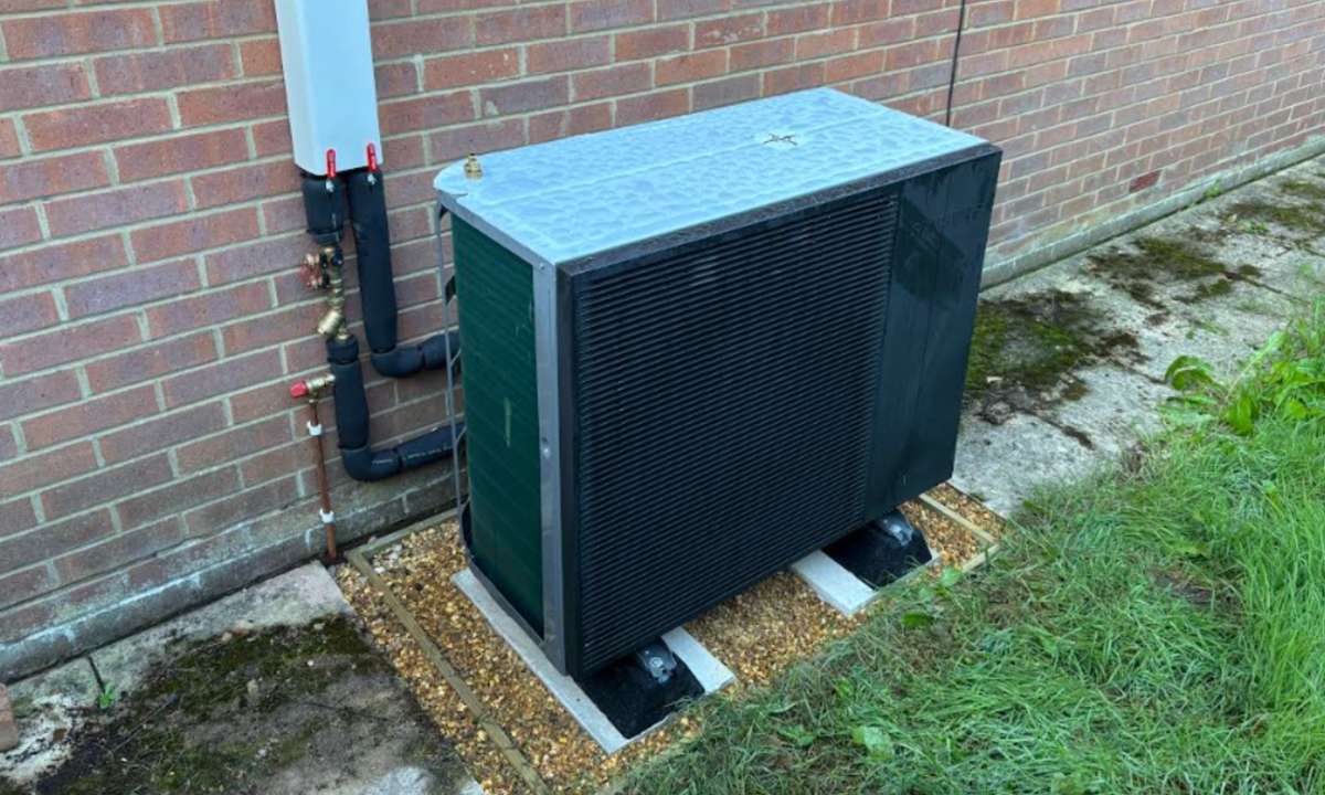 Samsung’s EHS Mono R290 air-source heat pump installed at one of SNG’s houses under its pilot project. Photo credit: SNG
