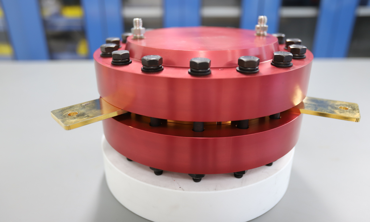 Electrochemical compressor stack. Photo Credit: KIMM.