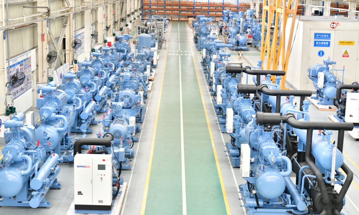 SRM Tec Screw Compressors in a factory